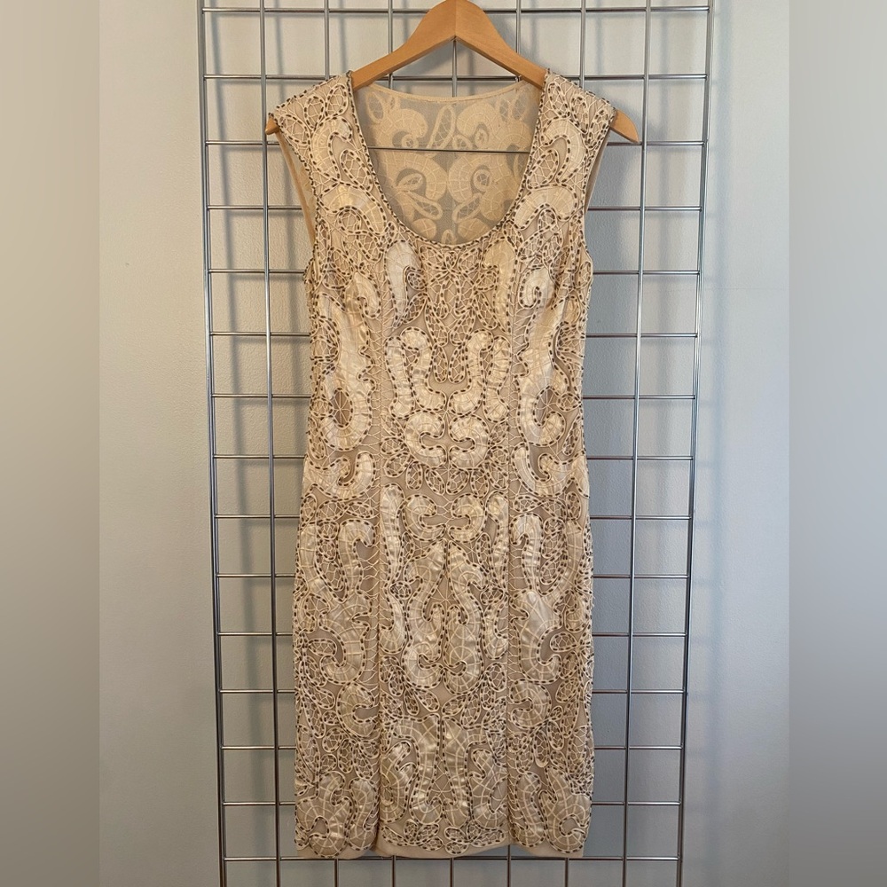 Sue Wong champagne color beaded dress